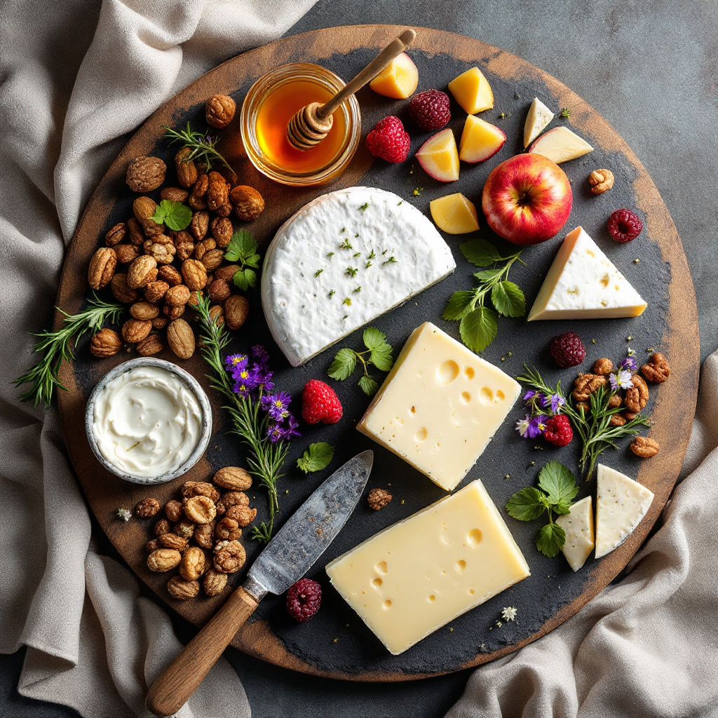 Farm Cheese Board with Seasonal Fruits